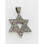 18ct white gold Star of David pendant