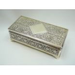 Vintage Silver Plated Repousse Decorated Jewel Box