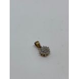 9ct gold diamond cluster pendant