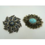 Vintage White Metal Brooches