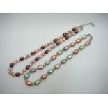 Pair of Colour Faux Pearl Necklaces