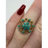 9ct gold turquoise ring