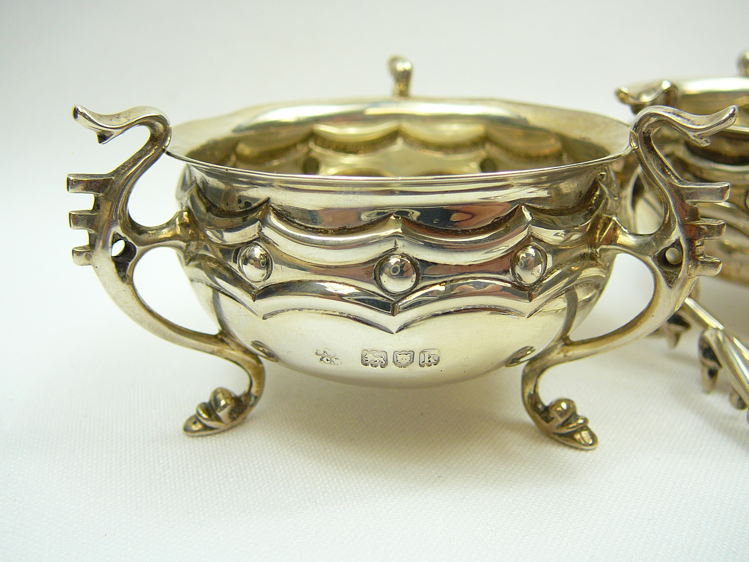 Boxed pair of silver table salts - Image 3 of 7