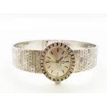 18ct white gold and diamond Omega cocktail watch