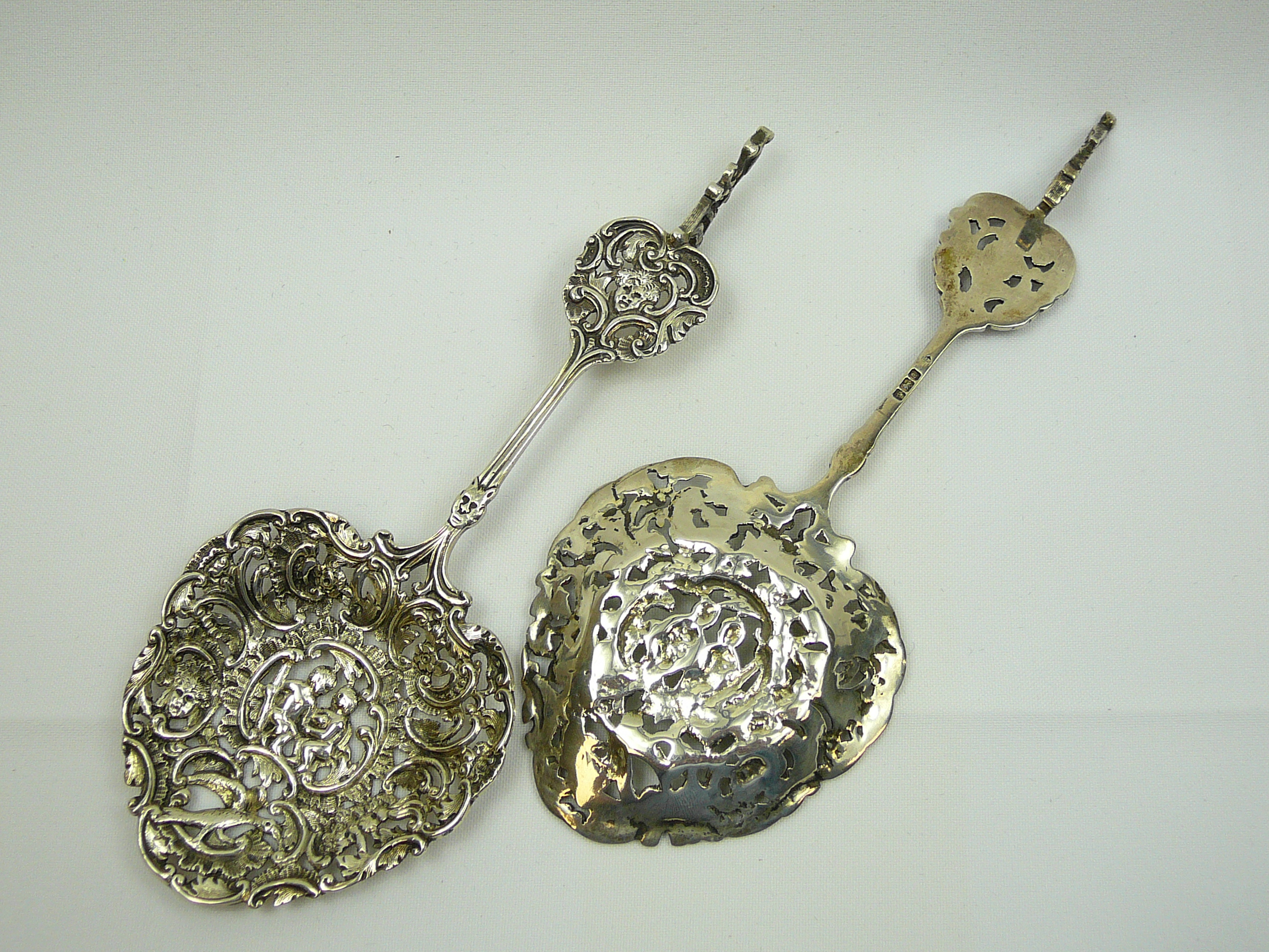 Pair silver lovespoons