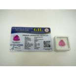 Loose Trillion Cut 11.37ct Pink Sapphire