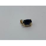 9ct gold sapphire pendant.