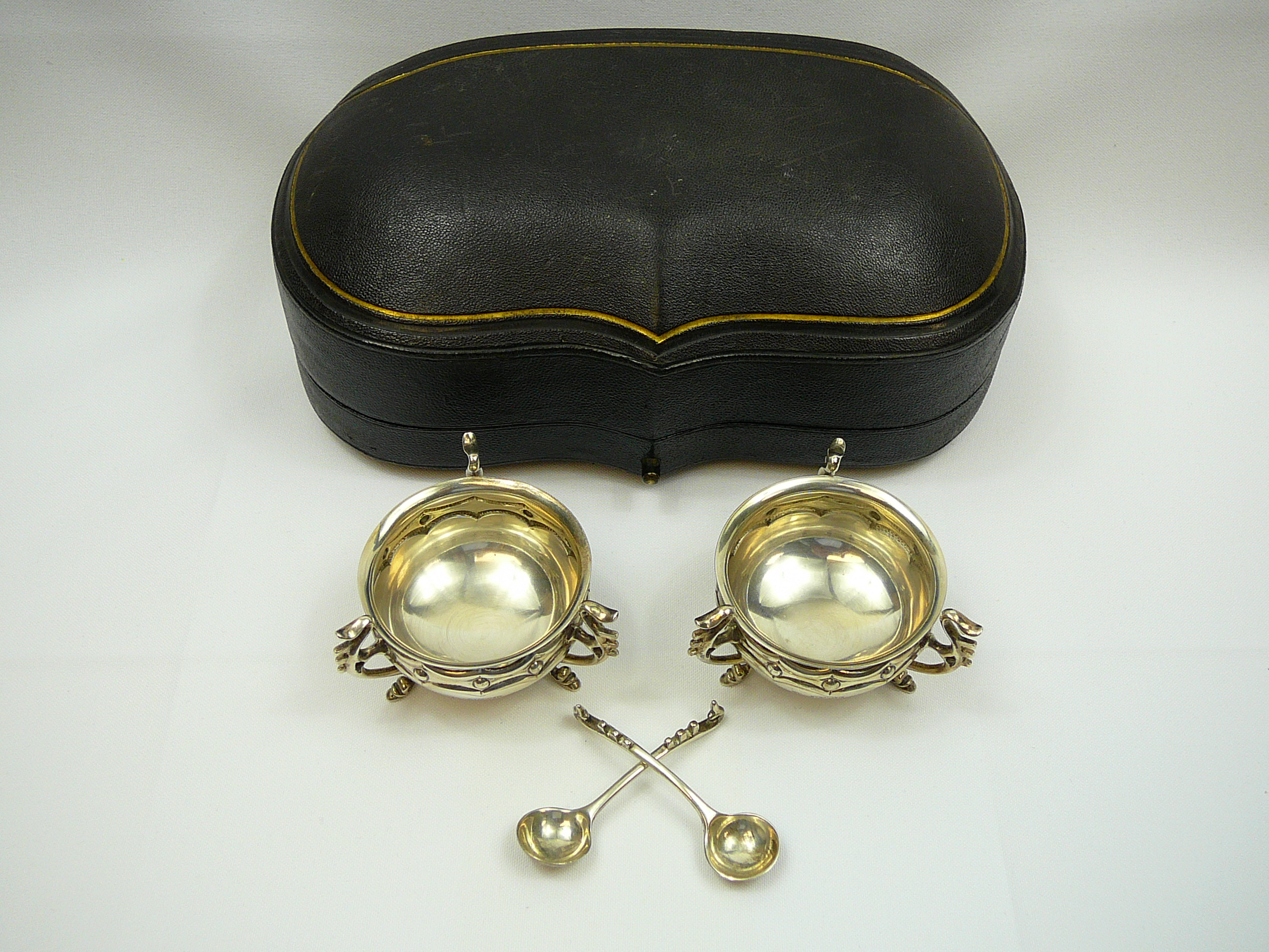 Boxed pair of silver table salts - Image 4 of 7