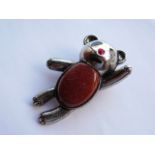 Stone set Panda brooch