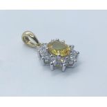 18ct gold and yellow sapphire diamond ring
