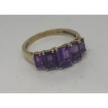 9ct gold amethyst ring