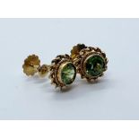 9ct gold and peridot earrings