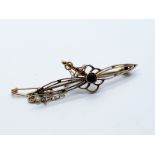 9ct gold amethyst brooch