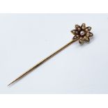 9ct gold seed pearl stick pin