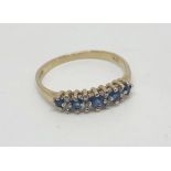 9ct gold sapphire and diamond ring