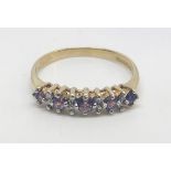 9ct gold amethyst and diamond ring