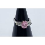 9ct white gold CZ ring