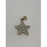 9ct gold diamond star pendant