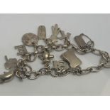 Silver charm bracelet