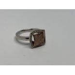 9ct white and rose gold and diamond ring