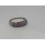 9ct white gold pink sapphire ring
