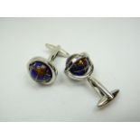 Specimen stone globe cufflinks