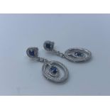 18ct white gold sapphire and diamond earrings