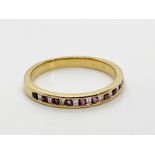 18ct gold amethyst and diamond ring