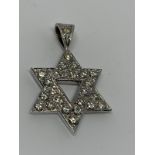 18ct white gold diamond Star of David pendant
