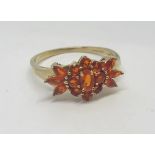9ct gold Mexican fire opal ring