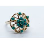 9ct gold turquoise ring