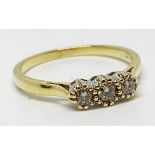 18ct gold 3 stone diamond ring