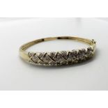 9ct gold diamond bangle