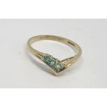 9ct gold emerald ring