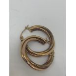 9ct two colour gold hoop earrings