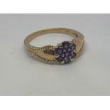 9ct gold amethyst ring