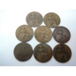 x8 UK King George V half pennies