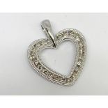 14ct white gold diamond pendant