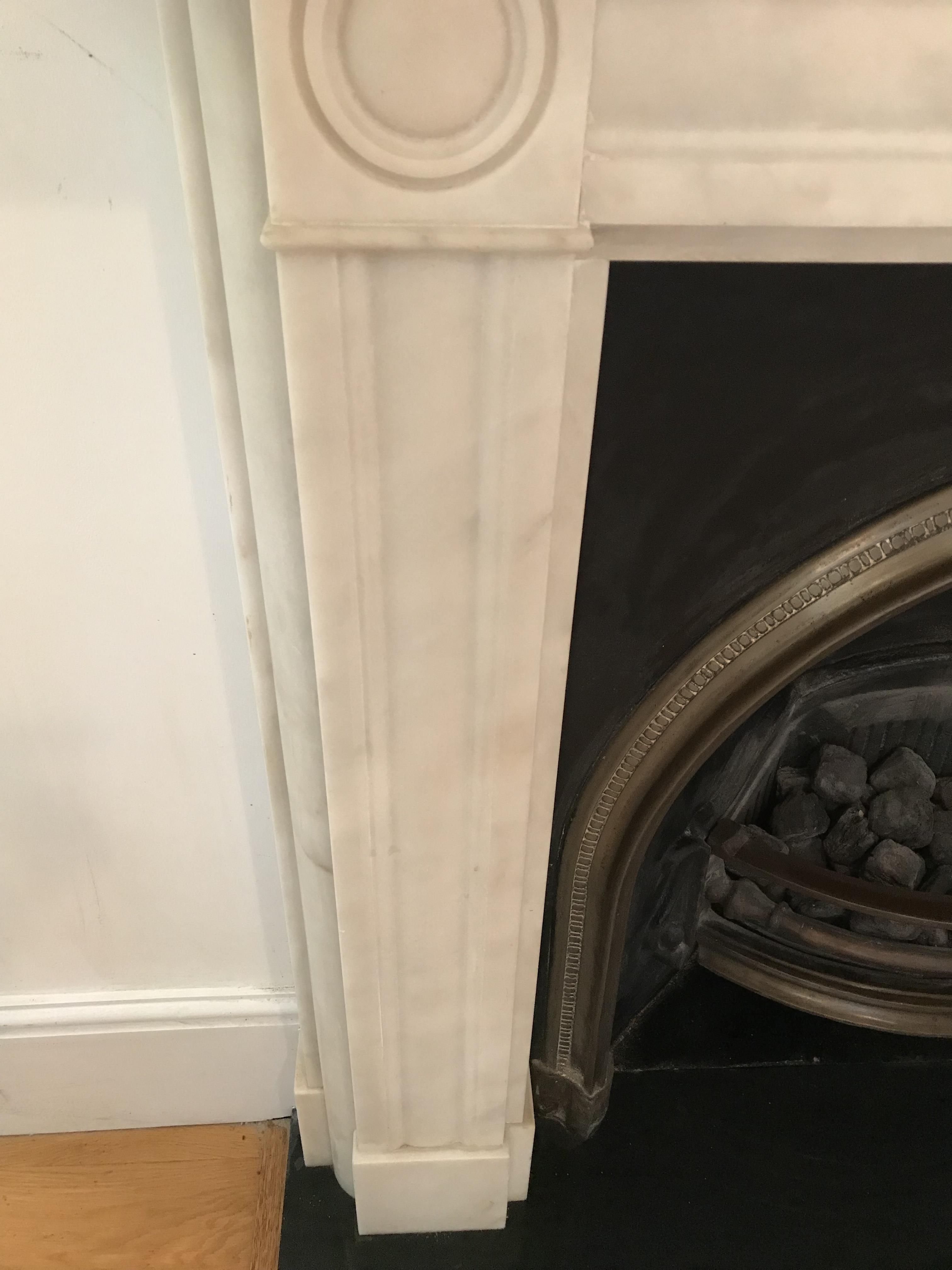 Fine white marble fireplace. - Image 6 of 6