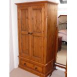 Pair of pine wardrobes