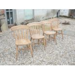 Set of lathe back kitchen chairs