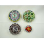 Four Millefiori paperweights