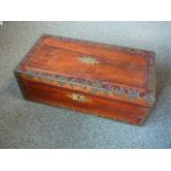 Victorian rosewood writing slope