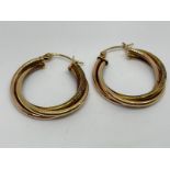 9ct gold twin colour hoops