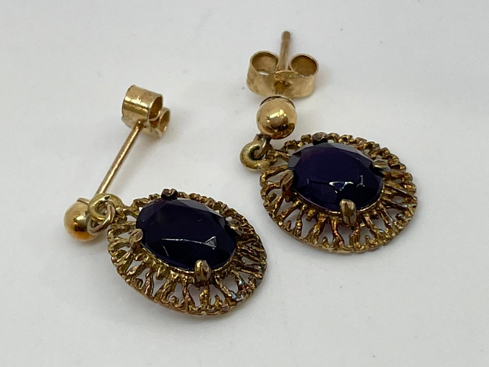 9ct amethyst earrings