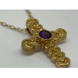 9ct cross and chain