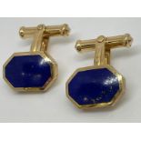 9ct gold Lapis Lazuli cufflinks