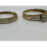 9ct gold and diamond wedding set