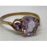 9ct gold and amethyst ring