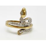 9ct gold snake ring